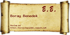 Boray Benedek névjegykártya